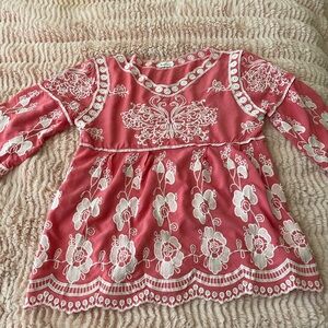 Sapphire Pink Embroidered Top